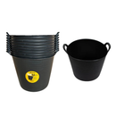 Xtrade X0900034 Black Flexi-Tub Garden Flexible Builders Bucket Tub 25L - Recycled Plastic