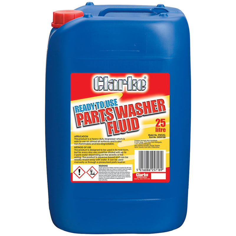 Clarke 3050168 PWF25L 25 Litre Parts Washer Fluid - Ready to use