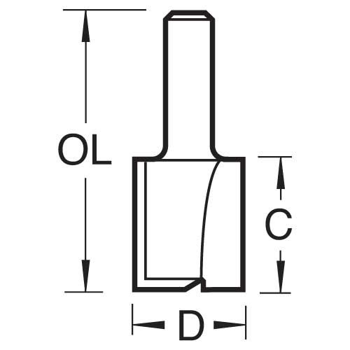 Trend Tools 3/61X1/4TC Two Flute Cutter 10Mm Diameter