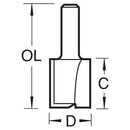 Trend Tools 3/61X1/4TC Two Flute Cutter 10Mm Diameter