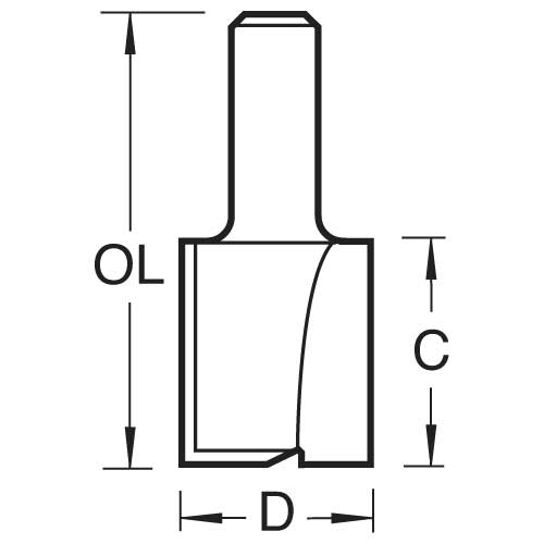 Trend Tools 4/08X1/4TC Two Flute Cutter 25.4Mm Diameter