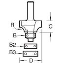 Trend Tools 40/13X1/2TC Bearing Guided Ovolo Cutter 6.3Mm Radius