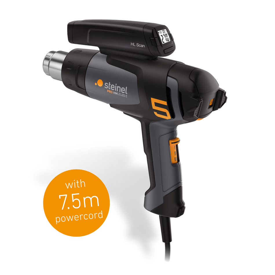 STEINEL 089658 NEW HEAT GUN - HM 2120 E 7.5M CABLE + SCANNER IN CASE