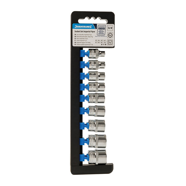Silverline 427562 Socket Set 3/8" Drive 6pt A/F 9pce