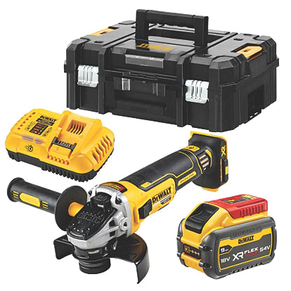 DeWalt DCG405X1T-GB 54V 1 x 9.0Ah Li-Ion XR FlexVolt 4.9" Brushless Cordless 18V Angle Grinder