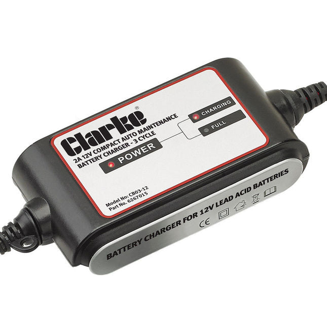 Clarke 6267015 CBO3-12 12V 2A Auto Battery Charger/Maintainer Ð 3 Stage