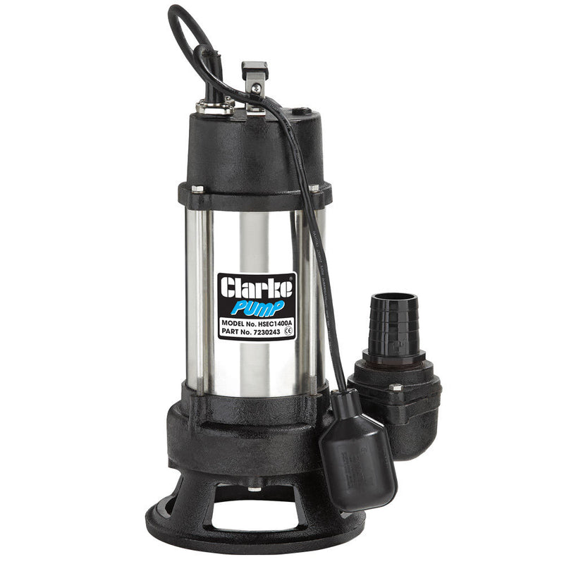 Clarke 7230243 HSEC1400A - 1400W (1HP) Heavy Duty Submersible Cutter Pump