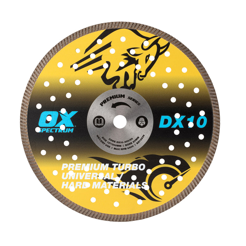 OX Tools OX-DX10-300/20 Spectrum Plus Diamond Blade - Universal/Hard - 300/20mm