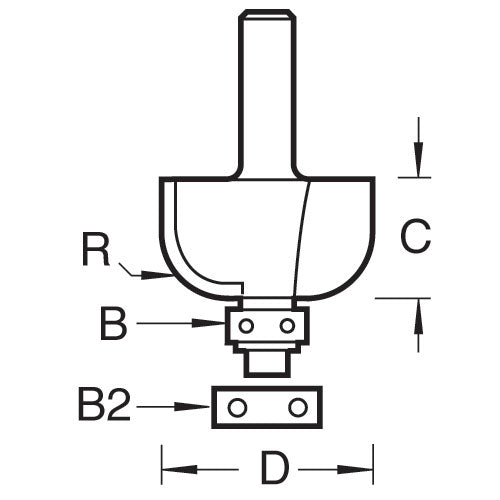 Trend Tools 46/281X1/2TC Guided Cove Cutter 41.3Mm Diameter