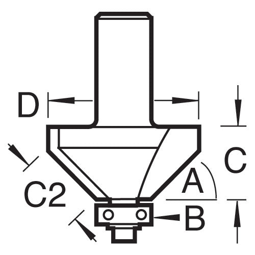 Trend Tools 46/361X1/2TC Guided Chamfer Cutter 45 Degrees