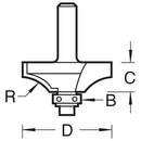 Trend Tools 46/41X1/4TC Guided Flat Ovolo Cutter 12Mm Radius