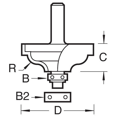 Trend Tools 46/62X1/2TC Bearing Guided Quirk Ogee Cutter