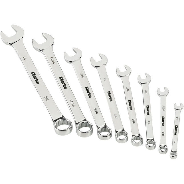 Clarke 1801816 CHT816 8 Piece AF Combination Spanner Set