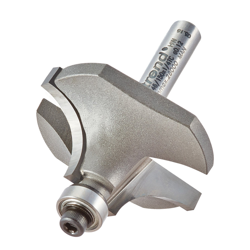 Trend Tools 46/150X1/4TC Bearing Guided Ovolo Cutter 12.7Mm Radius