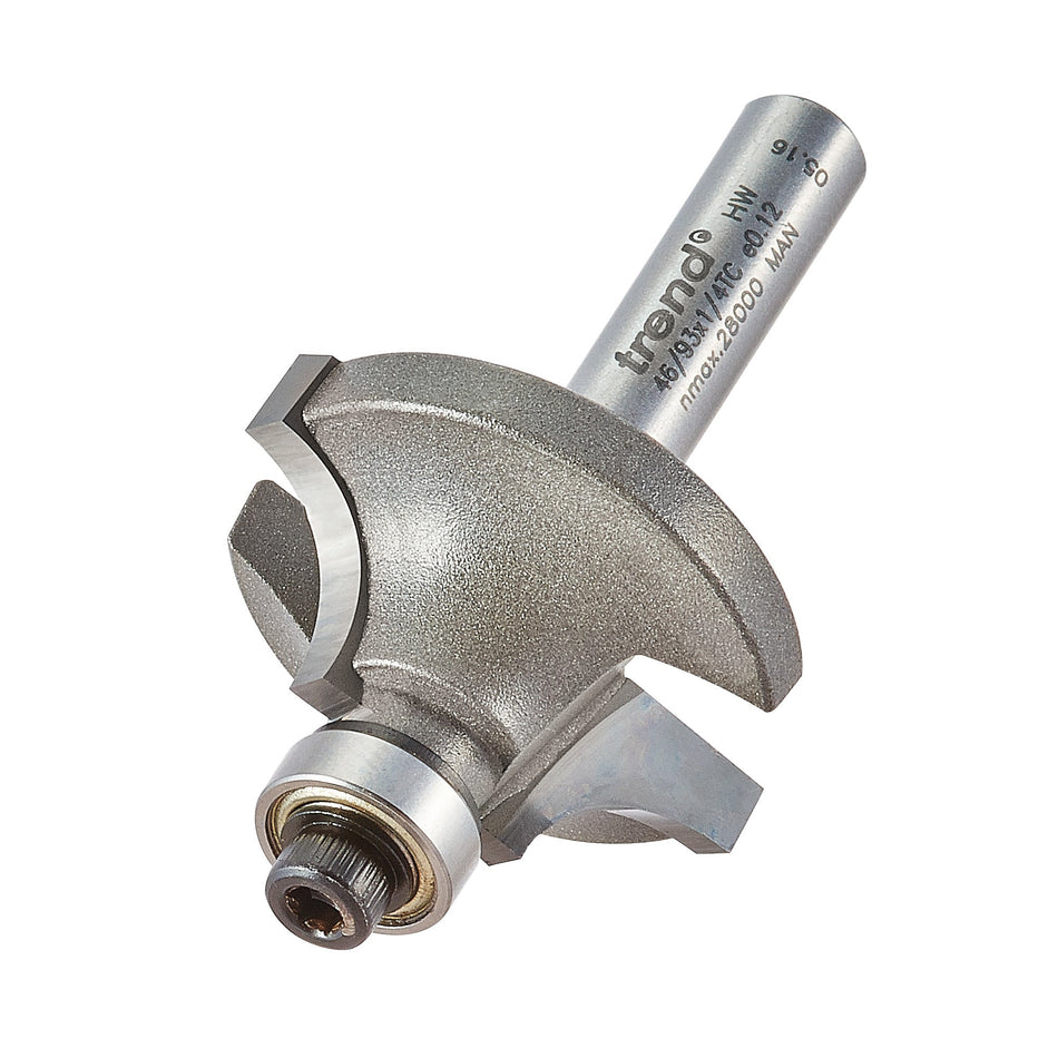 Trend Tools 46/93X1/4TC Bearing Guided Ovolo Cutter 7.9Mm Radius