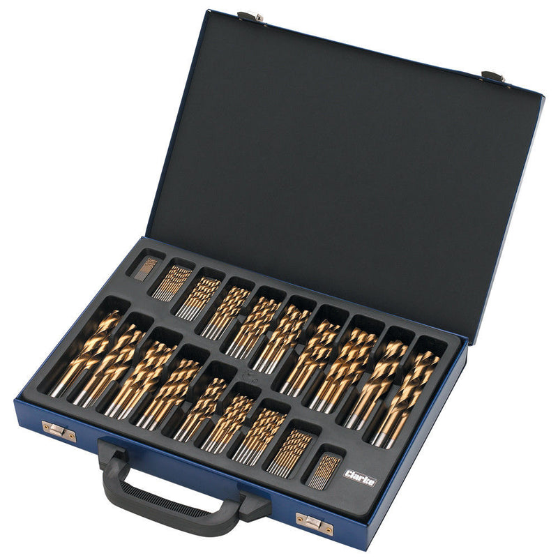 Clarke 1801565 CHT565 170 piece Titanium Coated HSS Drill Bit Set (1-10mm)
