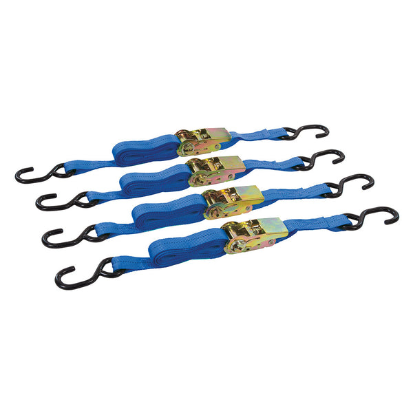 Silverline 481938 Ratchet Tie Down Strap S-Hook 4pce