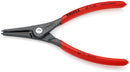 KNIPEX 49 11 A2 Precision Circlip Pliers for external circlips on shafts with non-slip plastic coating grey atramentized 180 mm