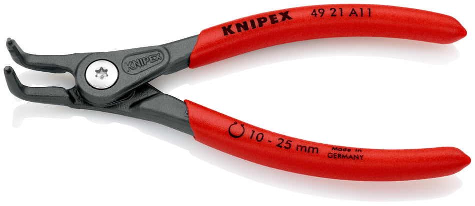 KNIPEX 49 21 A11 Precision Circlip Pliers for external circlips on shafts with non-slip plastic coating grey atramentized 130 mm