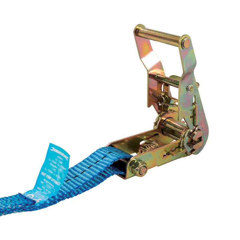 Silverline 493651 Ratchet Tie Down Strap J-Hook