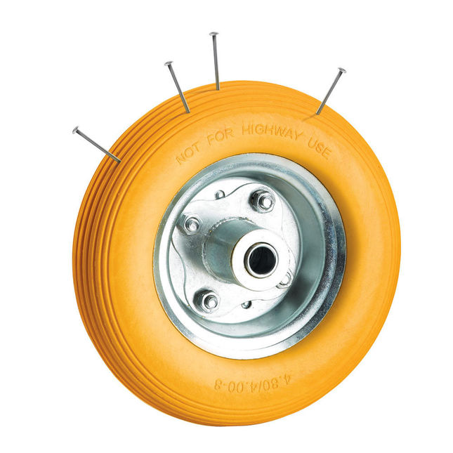 Clarke 4202003 PF395 Puncture Proof Yellow Tyred Wheel 395mm