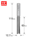 Trend Tools 3/85X1/2TC Two Flute Cutter 12.7Mm Diameter
