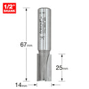 Trend Tools 4/01X1/2TC Two Flute Cutter 14Mm Diameter
