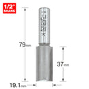 Trend Tools 4/50X1/2TC Two Flute Cutter 19.1Mm Diameter