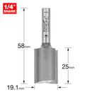 Trend Tools 4/5X1/4TC Two Flute Cutter 19.1Mm Diameter
