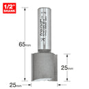 Trend Tools 4/70X1/2TC Two Flute Cutter 25Mm Diameter
