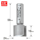 Trend Tools 4/72X1/2TC Two Flute Cutter 24Mm Diameter