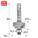 Trend Tools 46/11X1/4TC Bearing Guided Ovolo Cutter 3.2Mm Radius