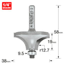 Trend Tools 46/150X1/4TC Bearing Guided Ovolo Cutter 12.7Mm Radius