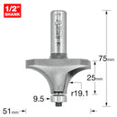 Trend Tools 46/17X1/2TC Bearing Guided Ovolo Cutter 19Mm Radius