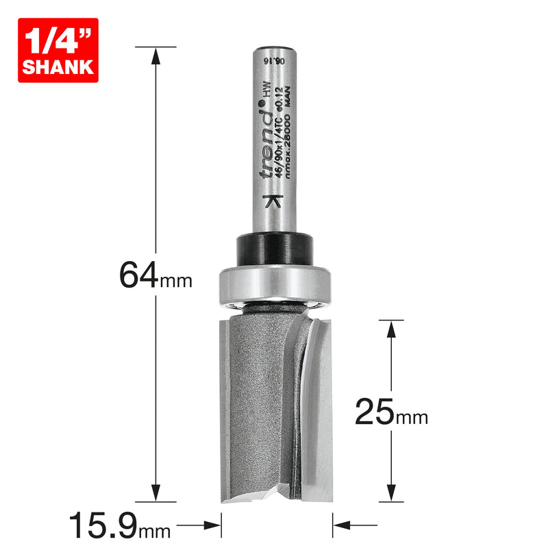 Trend Tools 46/90X1/4TC Guided Profiler 16Mm Dia X 25Mm Cut