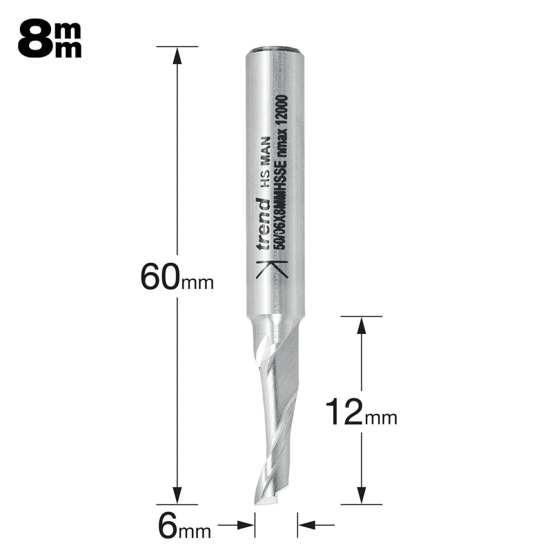 Trend Tools 50/06X8MMHSSE Helical Plunge Cutter 6Mm Diameter