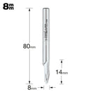 Trend Tools 50/08X8MMHSSE Aluminium Cutter 8Mm Diameter