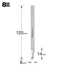 Trend Tools 50/51X8MMHSSE Helical Plunge Cutter 8Mm Diameter