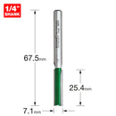 Trend Tools C010X1/4TC Two Flute Cutter 7.1Mm Diameter