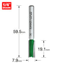 Trend Tools C011X1/4TC Two Flute Cutter 7.9Mm Diameter
