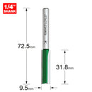 Trend Tools C015X1/4TC Two Flute Cutter 9.5Mm Diameter