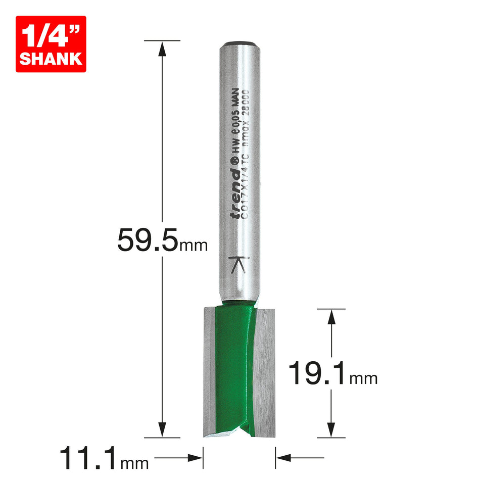 Trend Tools C017X1/4TC Two Flute Cutter 11.1Mm Diameter