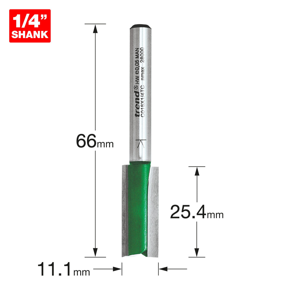 Trend Tools C018X1/4TC Two Flute Cutter 11.1Mm Diameter