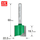 Trend Tools C032X1/4TC Two Flute Cutter 22.2Mm Diameter