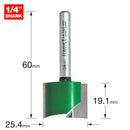 Trend Tools C033X1/4TC Two Flute Cutter 25.4Mm Diameter