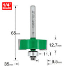 Trend Tools C040X1/4TC Self Guided Rebater 35Mm Diameter X 12.7Mm Cut