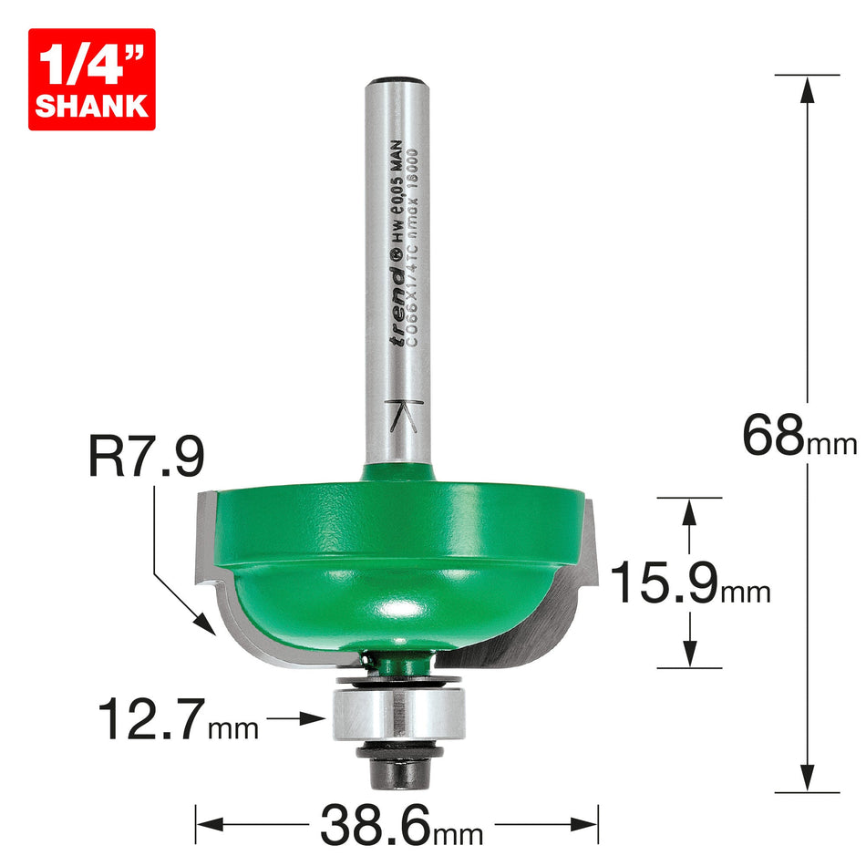 Trend Tools C066X1/4TC Cavetto 7.9Mm Radius