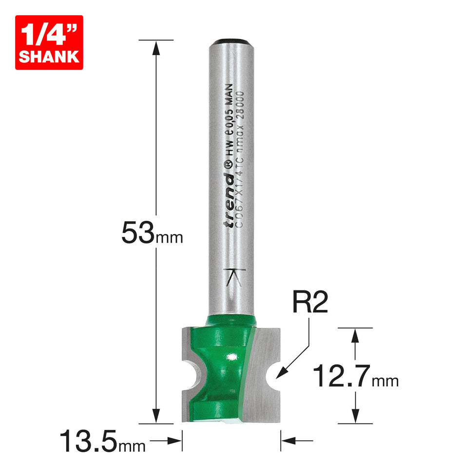 Trend Tools C067X1/4TC Staff Bead 2Mm Radius