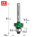 Trend Tools C074X1/4TC Rounding Over 3.2Mm Radius X 9.5Mm Cut