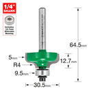 Trend Tools C098X1/4TC Self Guided Ogee 5Mm Radius